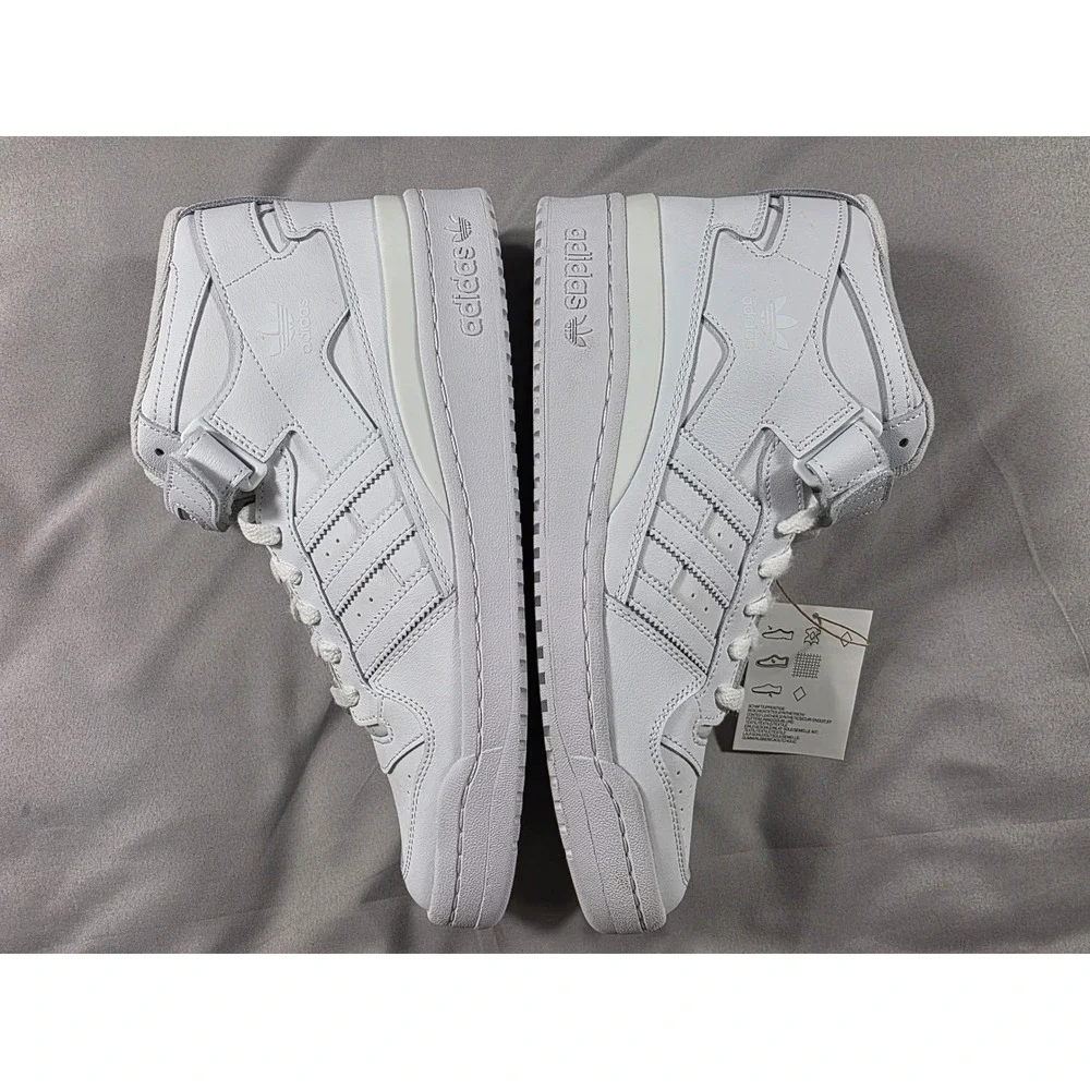 Adidas Forum Mid Men Size 11 Triple White Leather Basketball Sneakers NWOB
